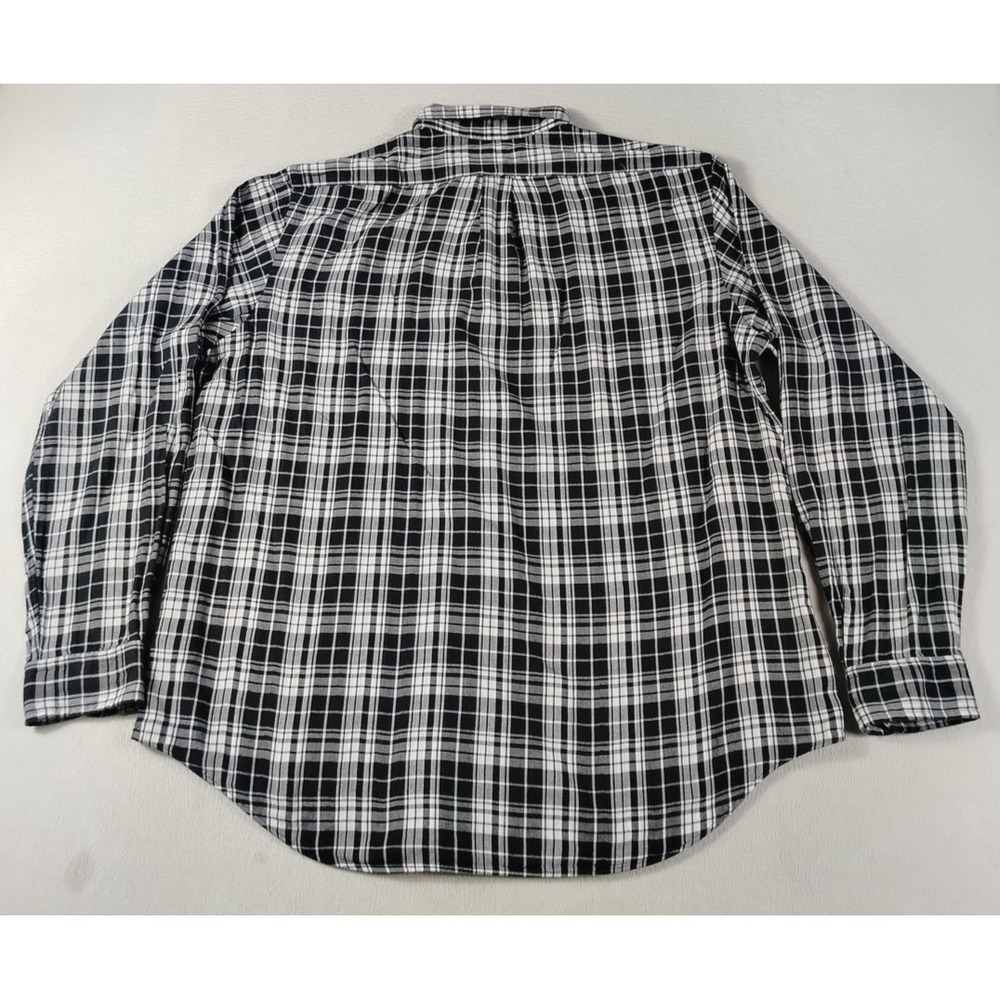 Ralph Lauren Shirt Mens XL Black Gray Plaid Long Sleeve Button Down Preppy - Picture 2 of 10
